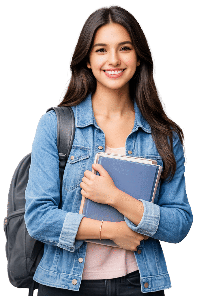 Bright smile and casual style